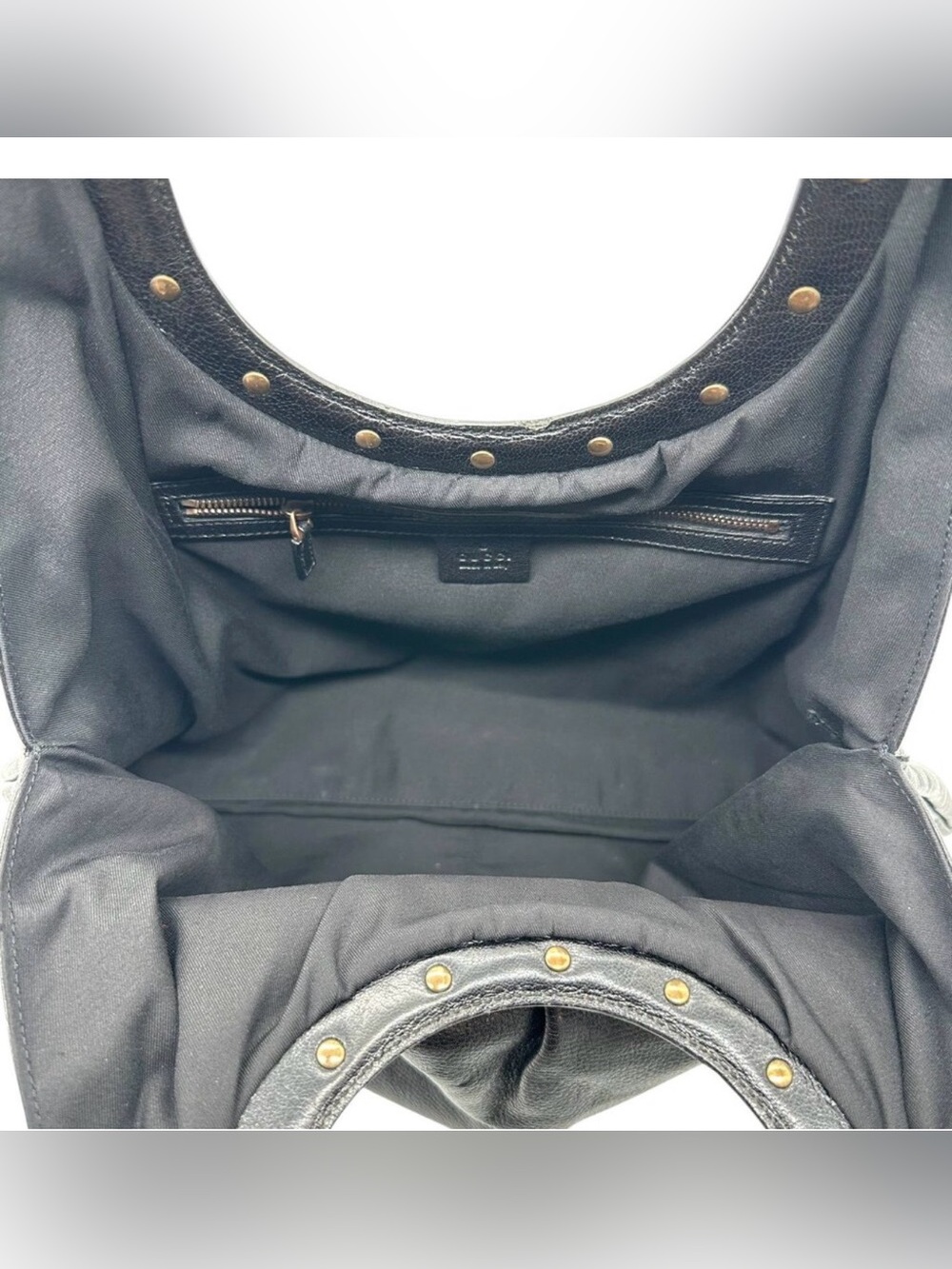 AUTHENTIC GUCCI Black Leather Bamboo Top Handle Bag - Picture 4 of 16
